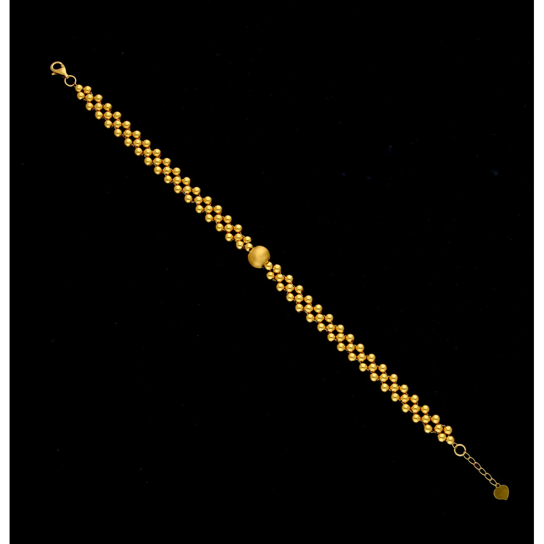 Gold Beaded Bracelet 21KT - FKJBRL21KM12019