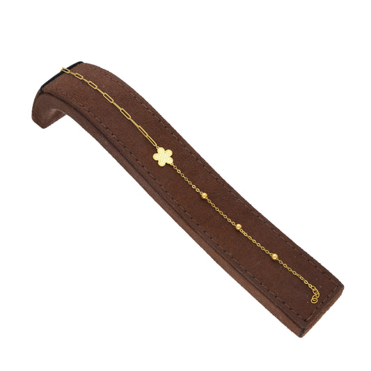 <tc>سوار ذهبي عيار ٢١ بتصميم زهرة – FKJBRL21KM12135</tc>