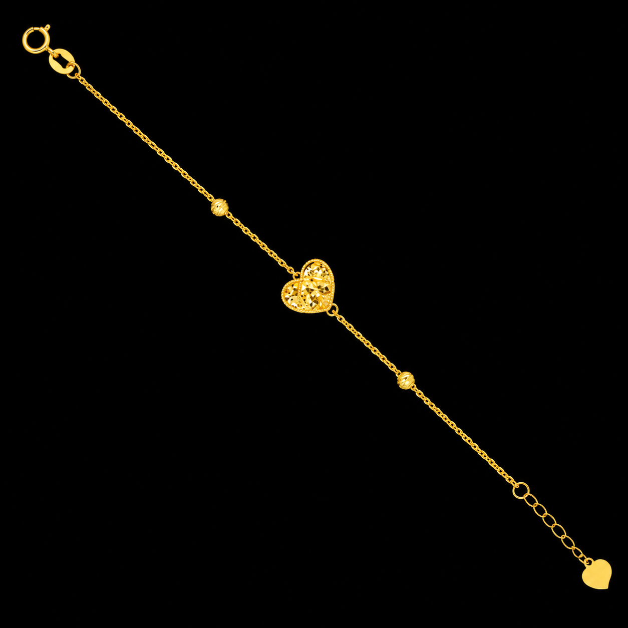 <tc>سوار ذهب بتصميم قلب عيار ٢١ قيراط - FKJBRL21KM12161</tc>