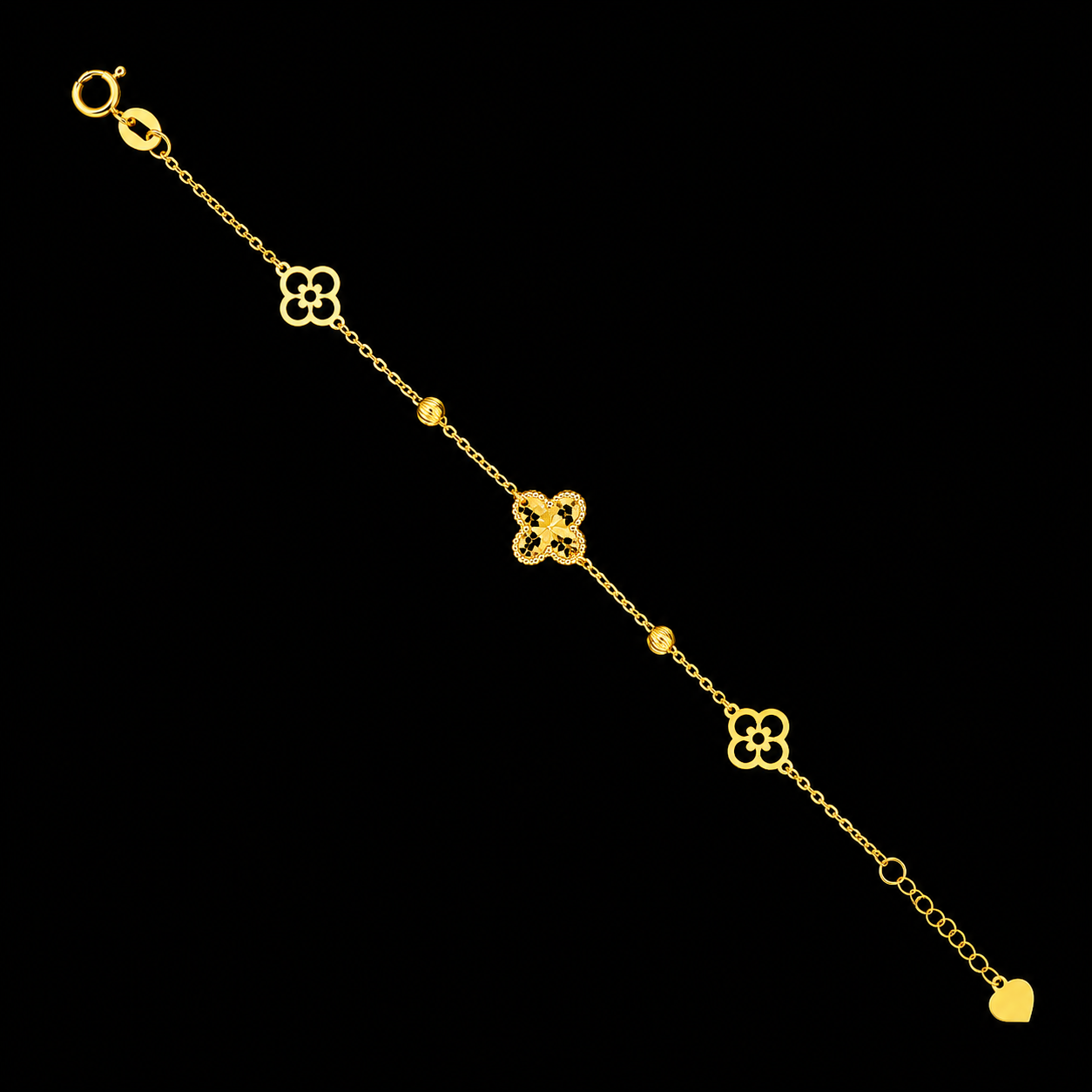 <tc>سوار ذهب بتصميم زهرة رباعية عيار 21 - FKJBRL21KM12164</tc>