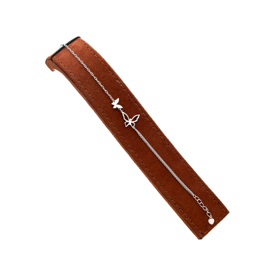 Sterling Silver 925 Butterfly Charm Bracelet - FKJBRLSL10530