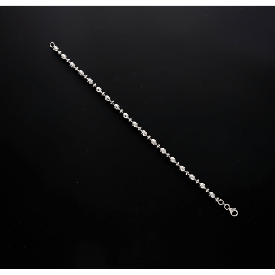 Sterling Silver 925 Classic Beaded Bracelet - FKJBRLSL10533