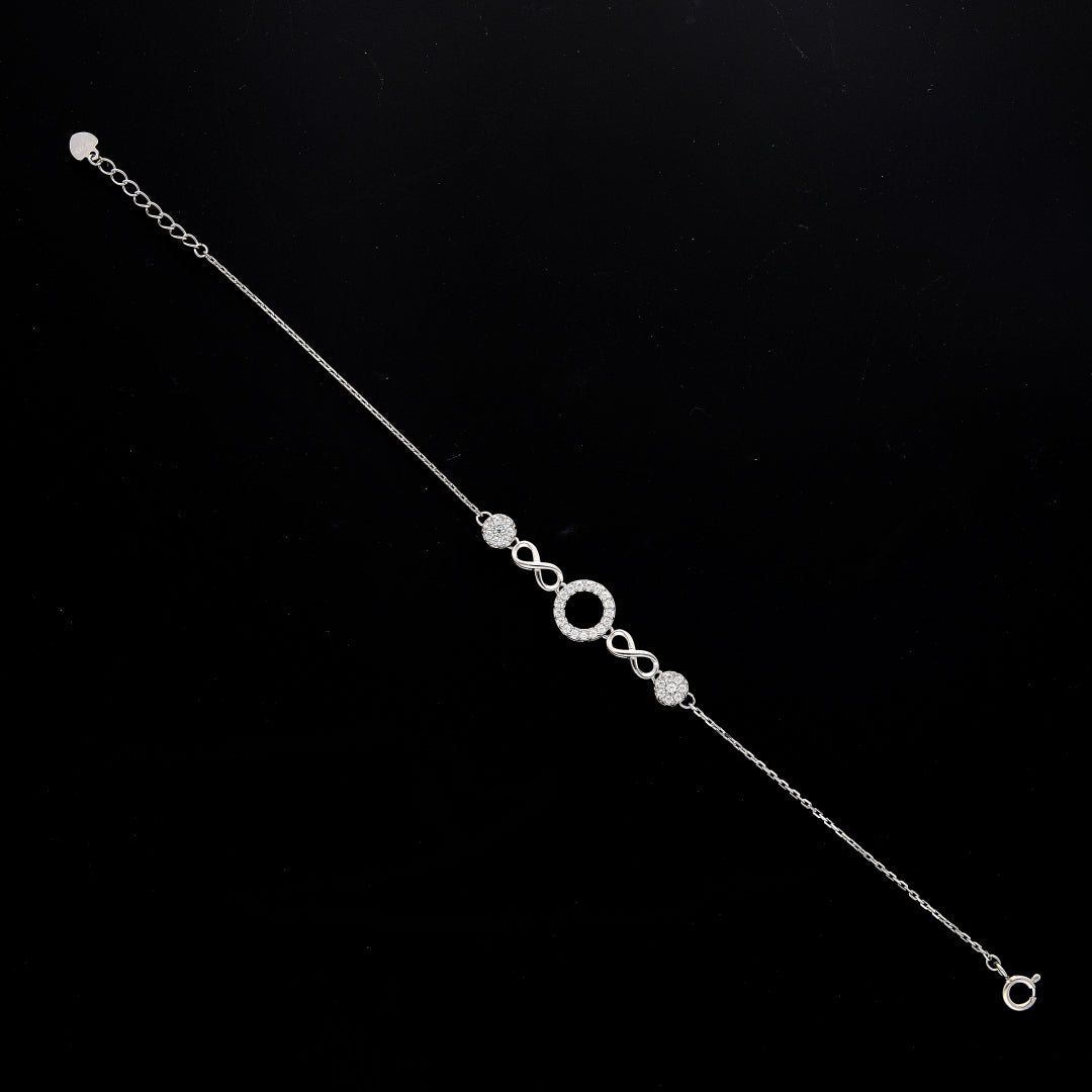 Sterling Silver 925 Sparkling Infinity Bracelet - FKJBRLSL10548