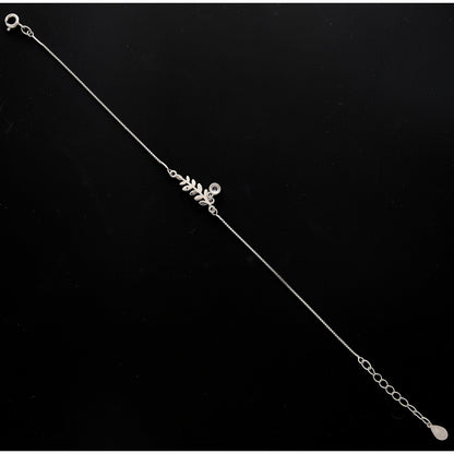 Sterling Silver 925 Minimalist Leaf Bracelet - FKJBRLSL10550