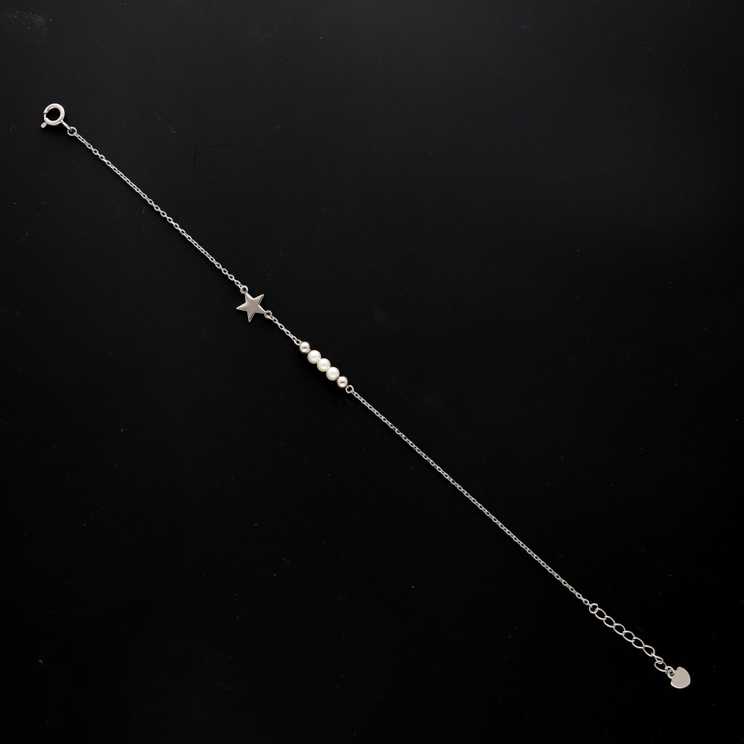 Sterling Silver 925 Minimalist Star Bracelet - FKJBRLSL10551