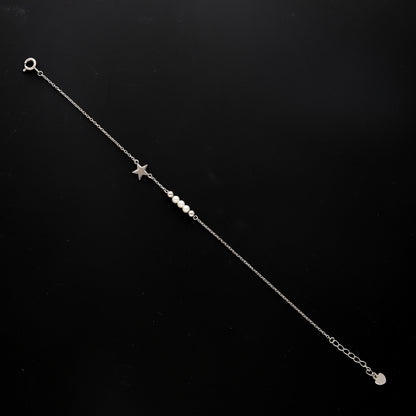 Sterling Silver 925 Minimalist Star Bracelet - FKJBRLSL10551