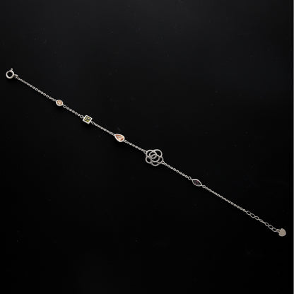 Sterling Silver 925 Rose Charm Bracelet - FKJBRLSL10557