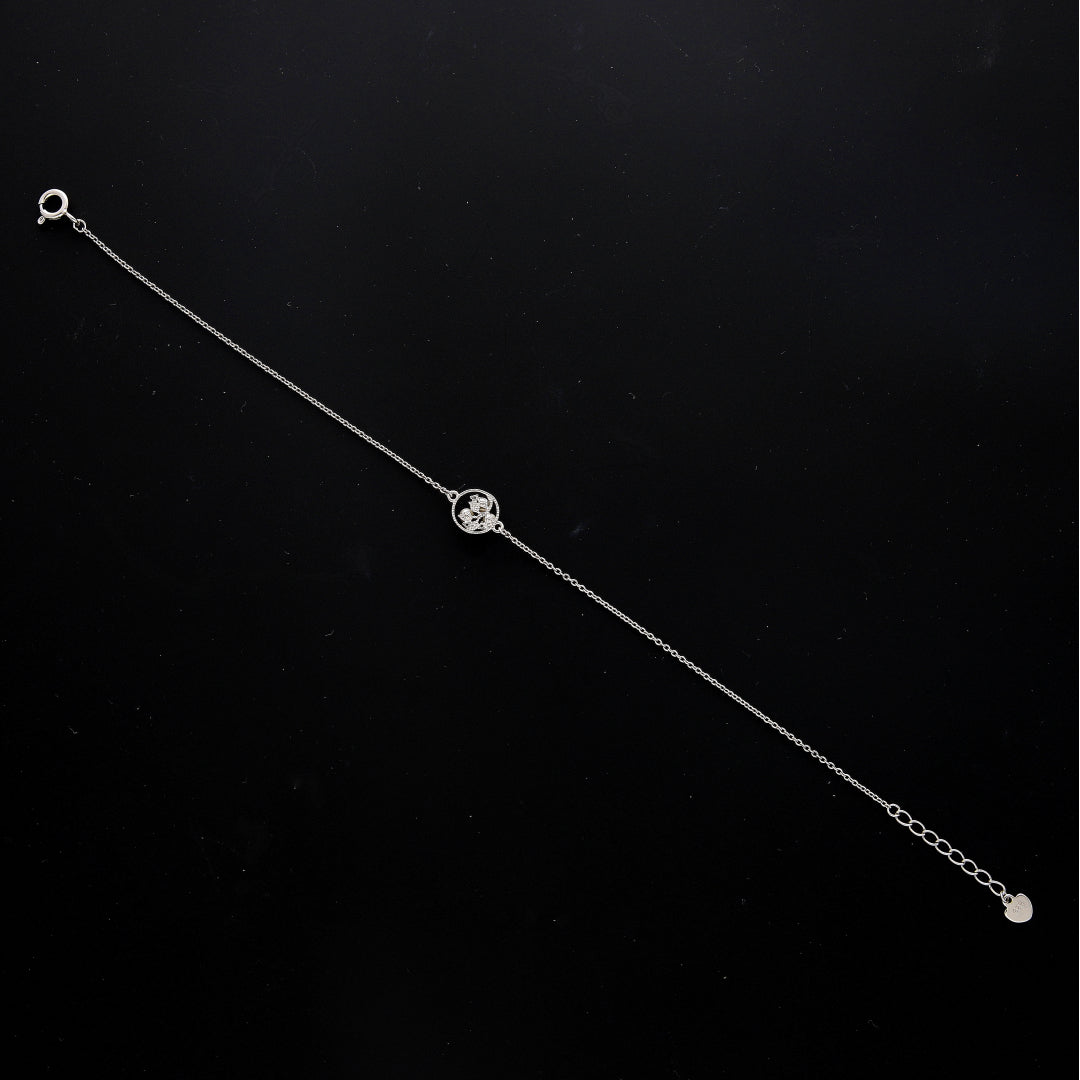 Sterling Silver 925 Round Flower Bracelet - FKJBRLSL10558