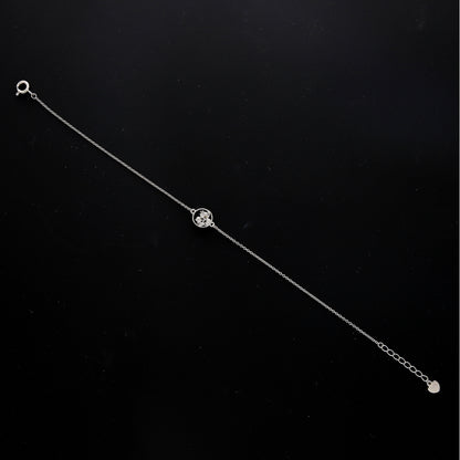 Sterling Silver 925 Round Flower Bracelet - FKJBRLSL10558