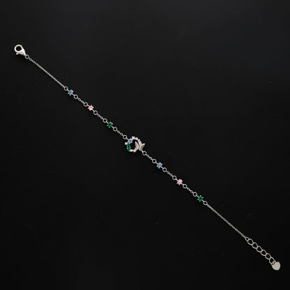 Sterling Silver 925 Delicate Butterfly Charm Bracelet - FKJBRLSL10560