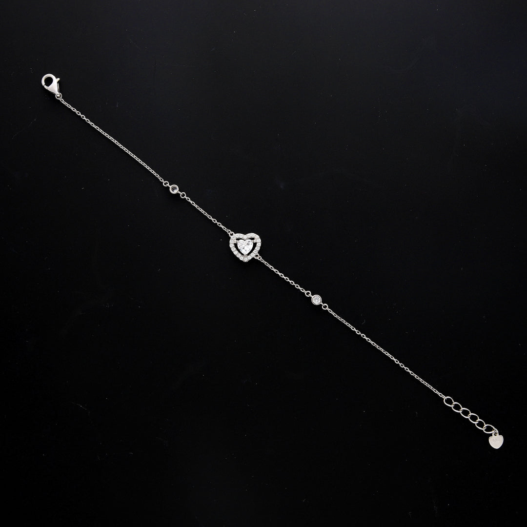 Sterling Silver 925 Heart Bracelet - FKJBRLSL10563
