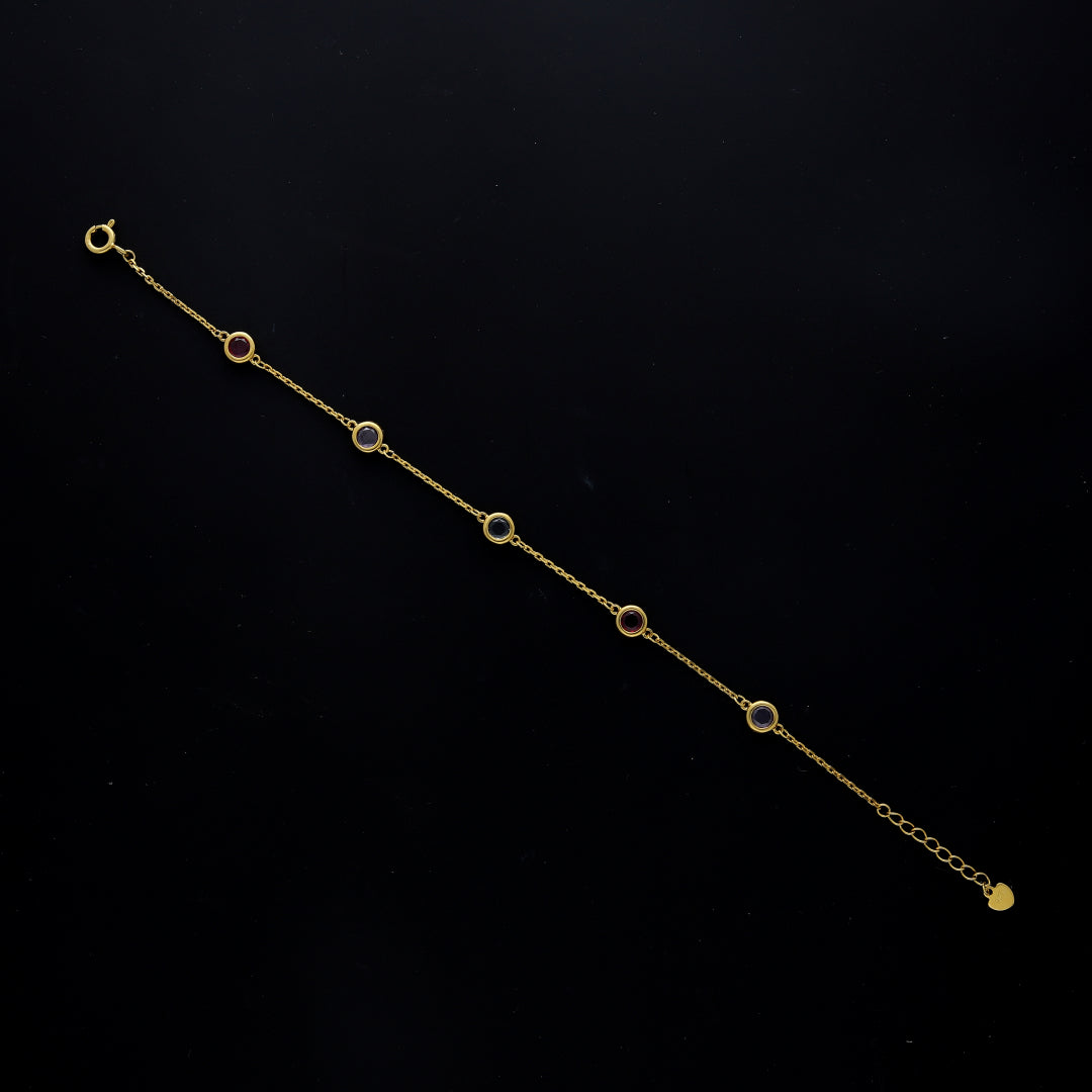 Sterling Silver 925 Round Multicolor Bracelet - FKJBRLSL10570