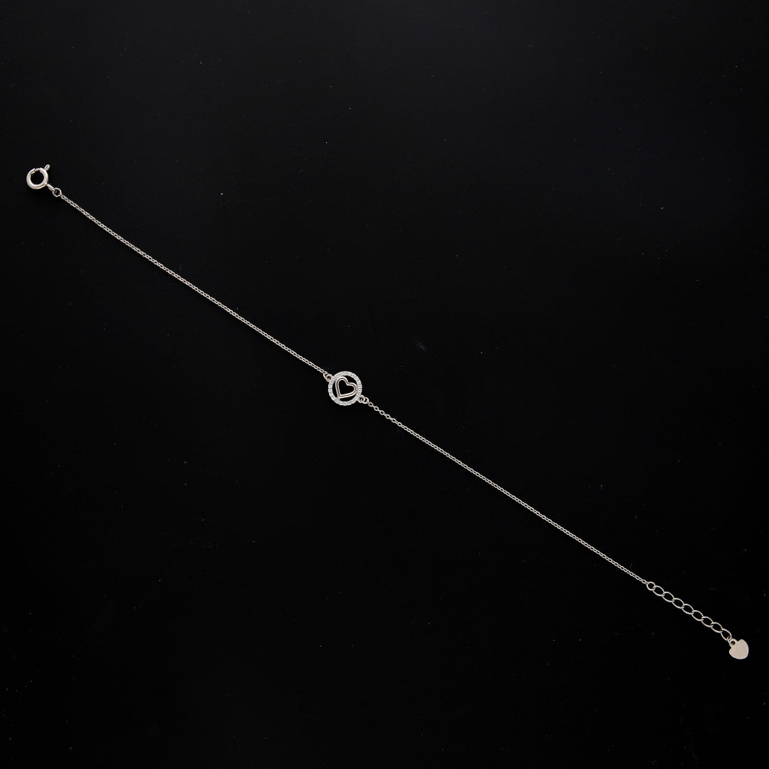 Sterling Silver 925 Filigree Heart Bracelet - FKJBRLSL10571