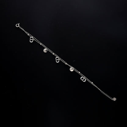 Sterling Silver 925 Dangling Charm Bracelet - FKJBRLSL10573