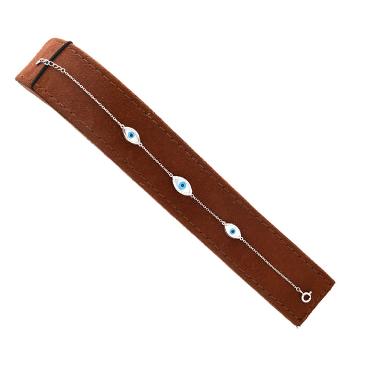 Sterling Silver 925 Evil Eye Bracelet - FKJBRLSL10574