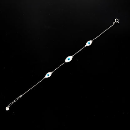 Sterling Silver 925 Evil Eye Bracelet - FKJBRLSL10574
