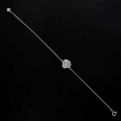 Sterling Silver 925 White Rose Bracelet - FKJBRLSL10583