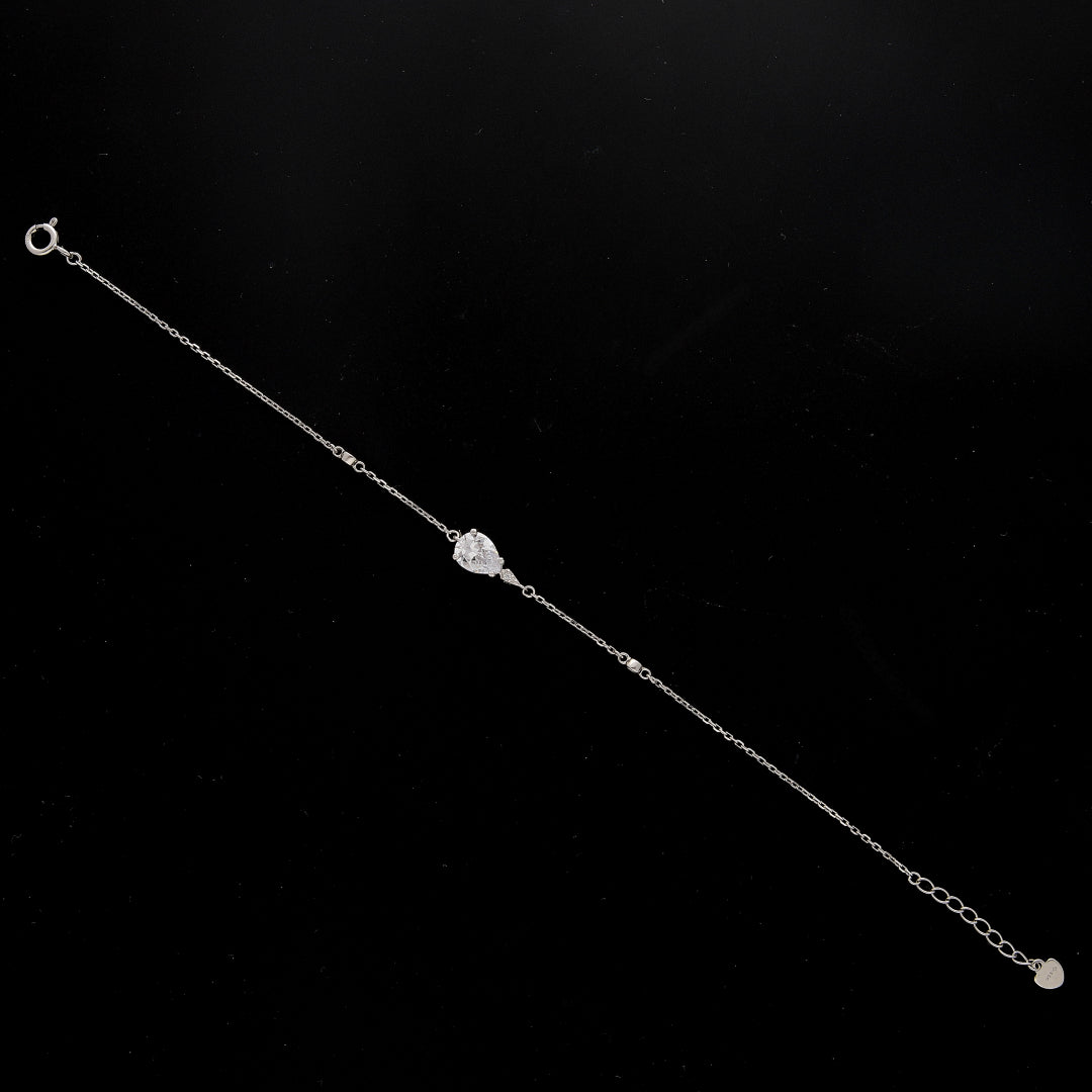 Sterling Silver 925 Teardrop Charm Bracelet - FKJBRLSL10586