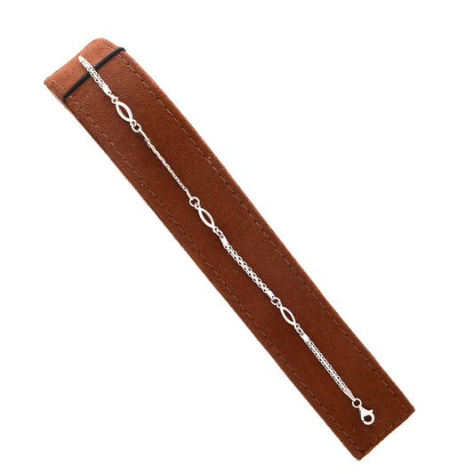 Sterling Silver 925 Oval Link Bracelet - FKJBRLSL10587