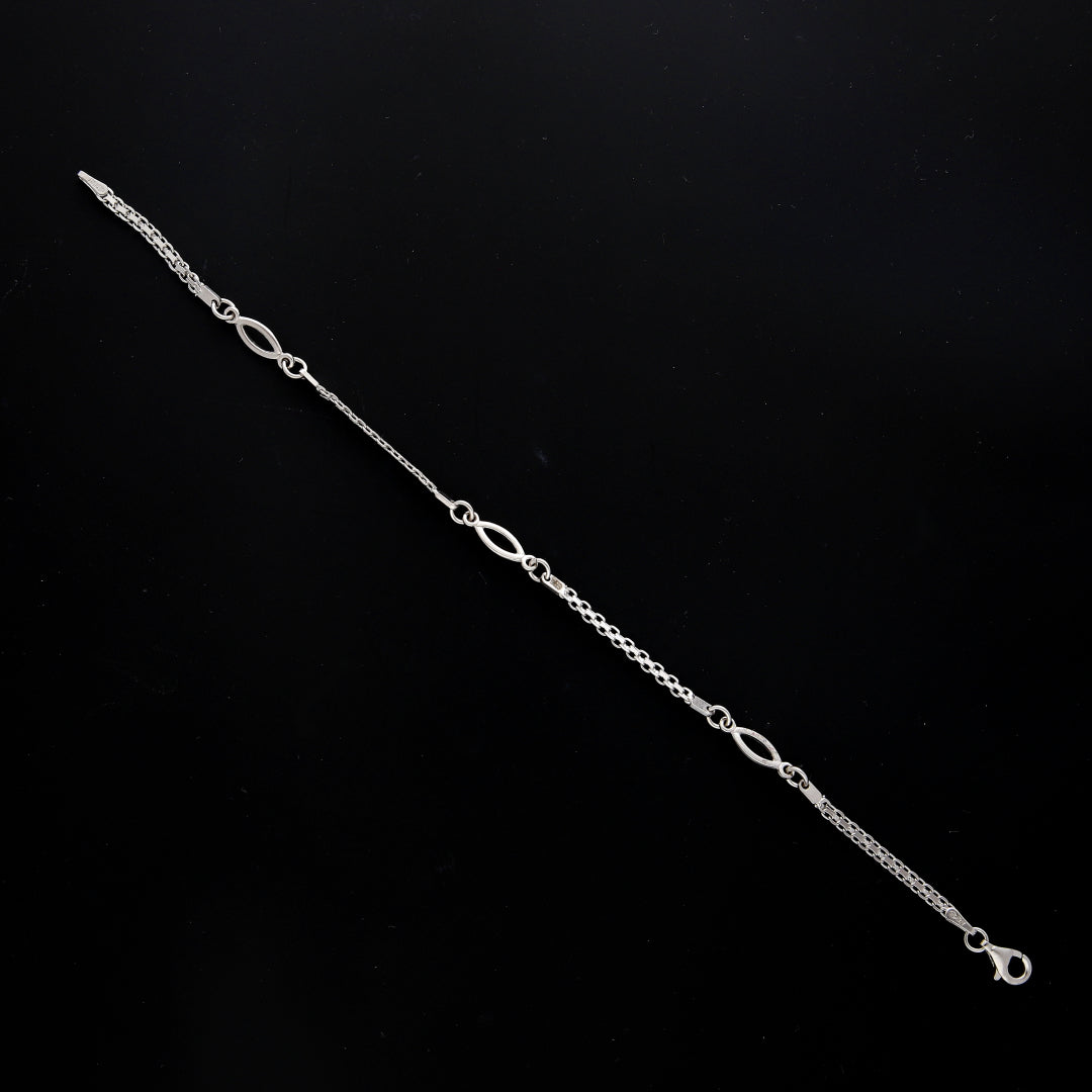 Sterling Silver 925 Oval Link Bracelet - FKJBRLSL10587