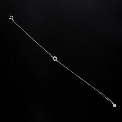 Sterling Silver 925 Green Gem Bracelet - FKJBRLSL10588