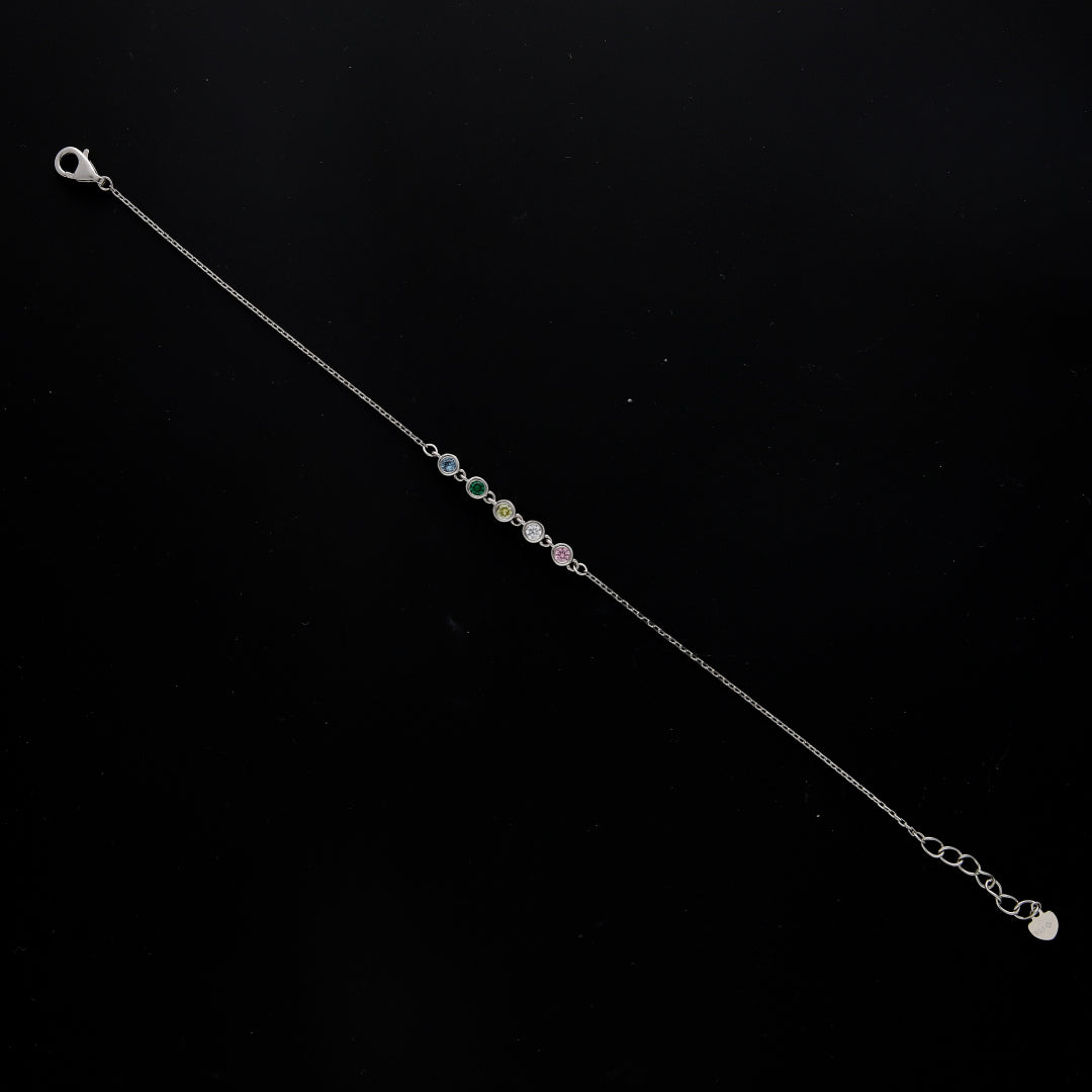 Sterling Silver 925 Multi Gem Bracelet - FKJBRLSL10589