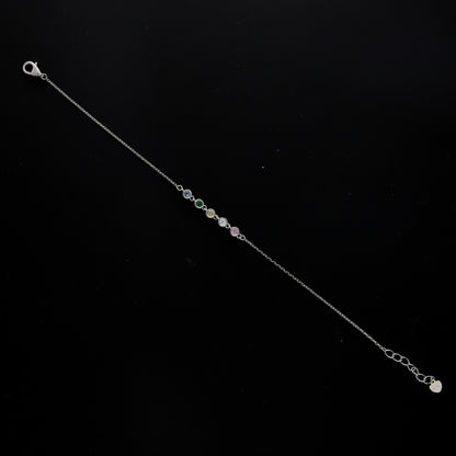 Sterling Silver 925 Multi Gem Bracelet - FKJBRLSL10589