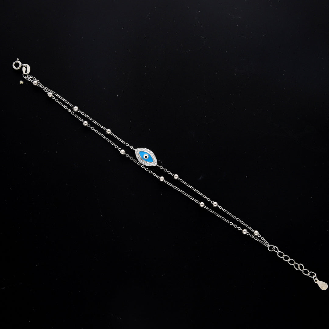 Sterling Silver 925 Blue Eye Bracelet - FKJBRLSL10593