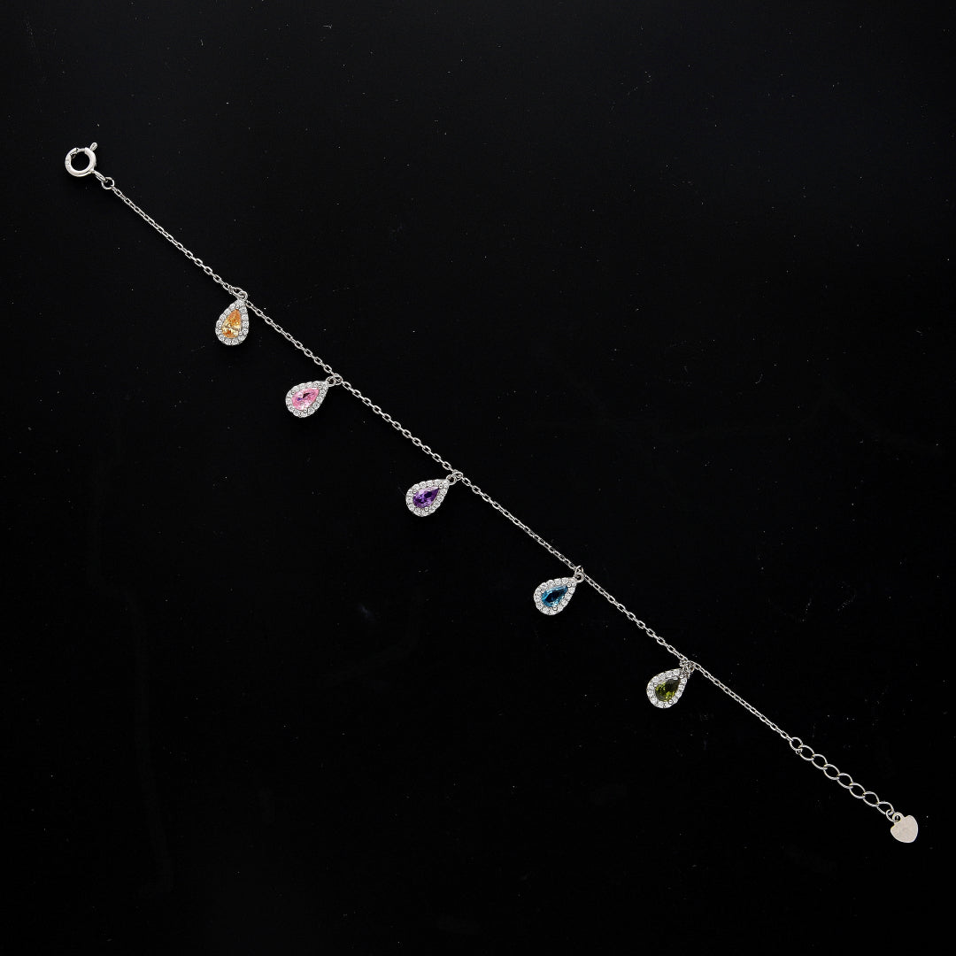 Sterling Silver 925 Crystal Drop Bracelet - FKJBRLSL10595