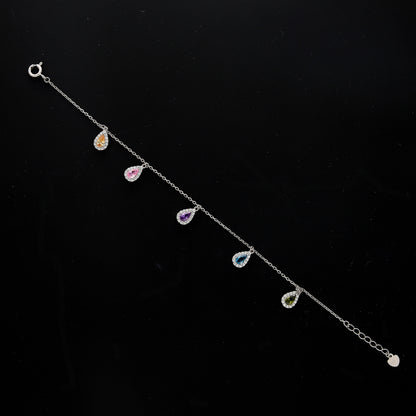 Sterling Silver 925 Crystal Drop Bracelet - FKJBRLSL10595