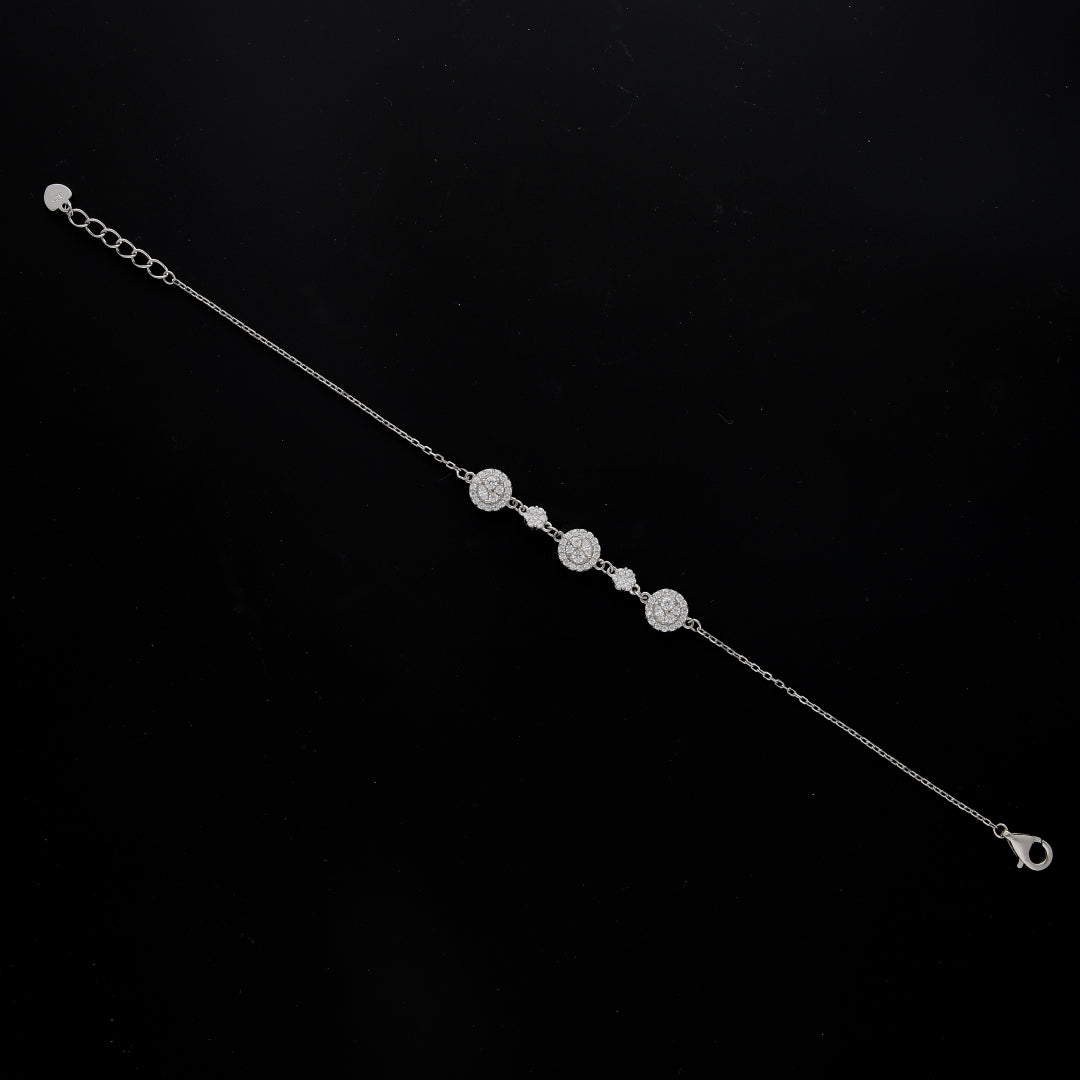 Sterling Silver 925 Halo Bracelet - FKJBRLSL10596
