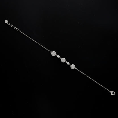 Sterling Silver 925 Halo Bracelet - FKJBRLSL10596