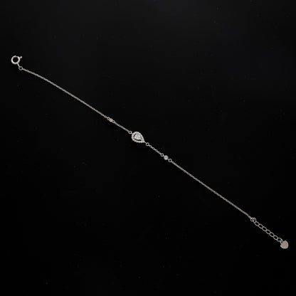 Sterling Silver 925 Diamond Teardrop Bracelet - FKJBRLSL10597