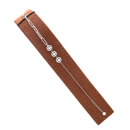 Sterling Silver 925 Spark Halo Bracelet - FKJBRLSL10598