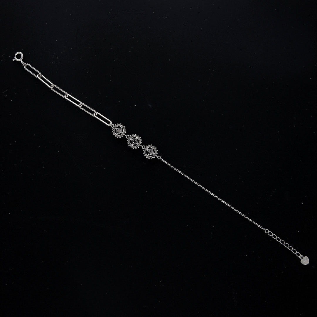 Sterling Silver 925 Spark Halo Bracelet - FKJBRLSL10598