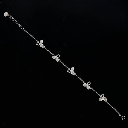 Sterling Silver 925 Floral Leaf Bracelet - FKJBRLSL10605