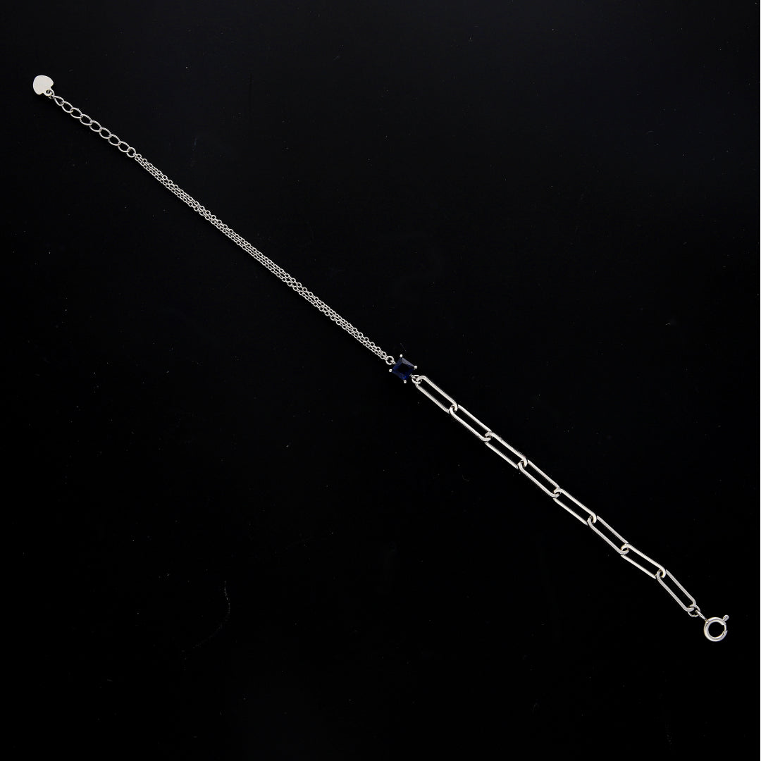 Sterling Silver 925 Blue Accent Bracelet - FKJBRLSL10606