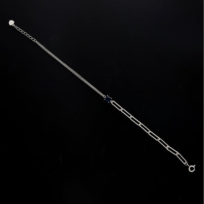 Sterling Silver 925 Blue Accent Bracelet - FKJBRLSL10606