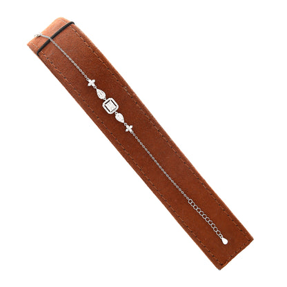 Sterling Silver 925 Square Gem Bracelet - FKJBRLSL10611