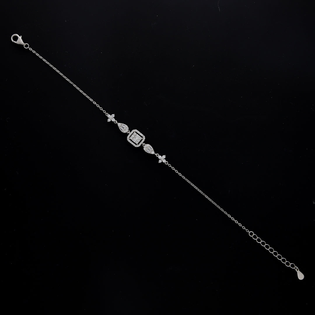 Sterling Silver 925 Square Gem Bracelet - FKJBRLSL10611