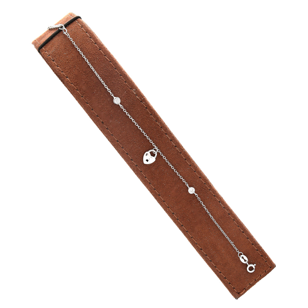 Sterling Silver 925 Lock Charm Bracelet - FKJBRLSL10614