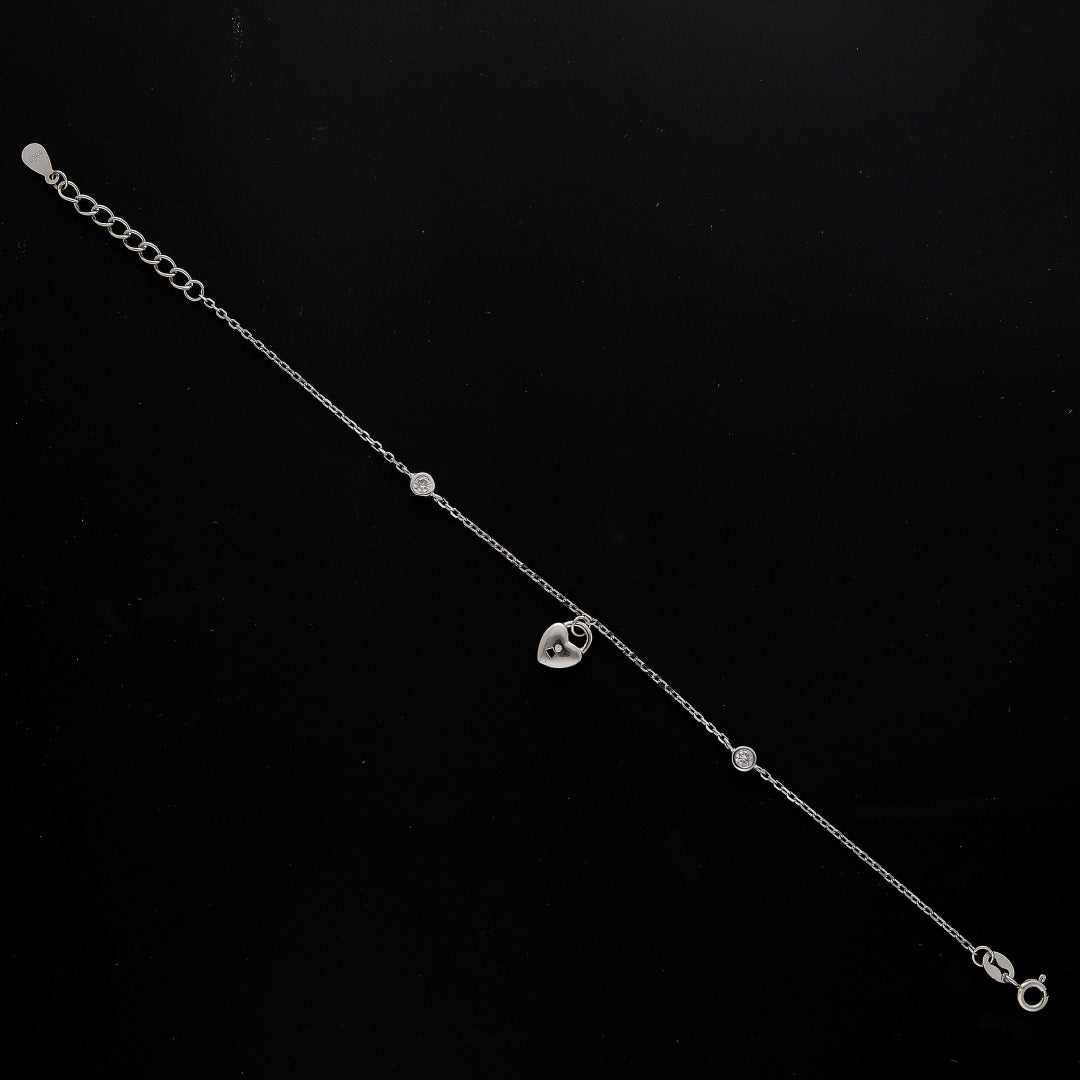 Sterling Silver 925 Lock Charm Bracelet - FKJBRLSL10614