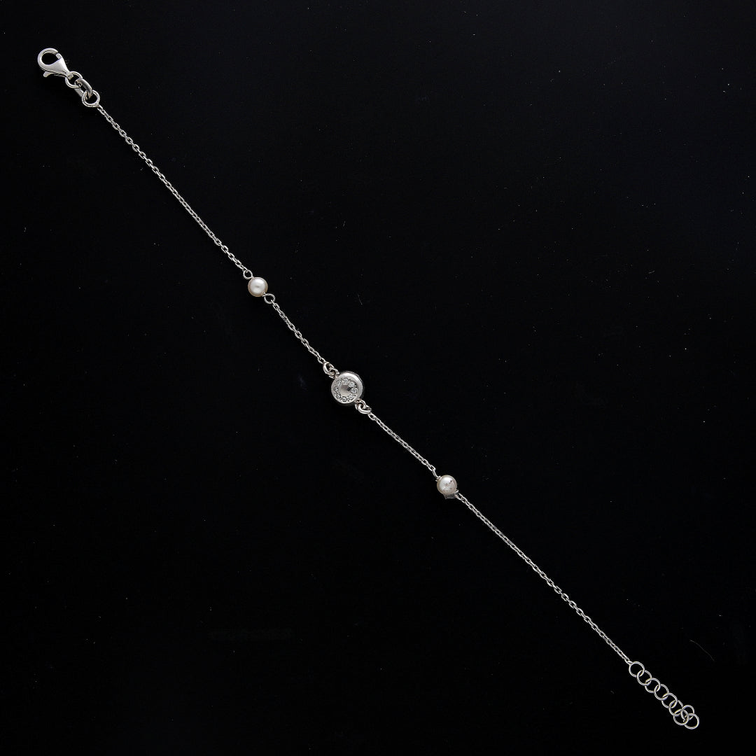 Sterling Silver 925 Solitaire Crystal Bracelet - FKJBRLSL10617