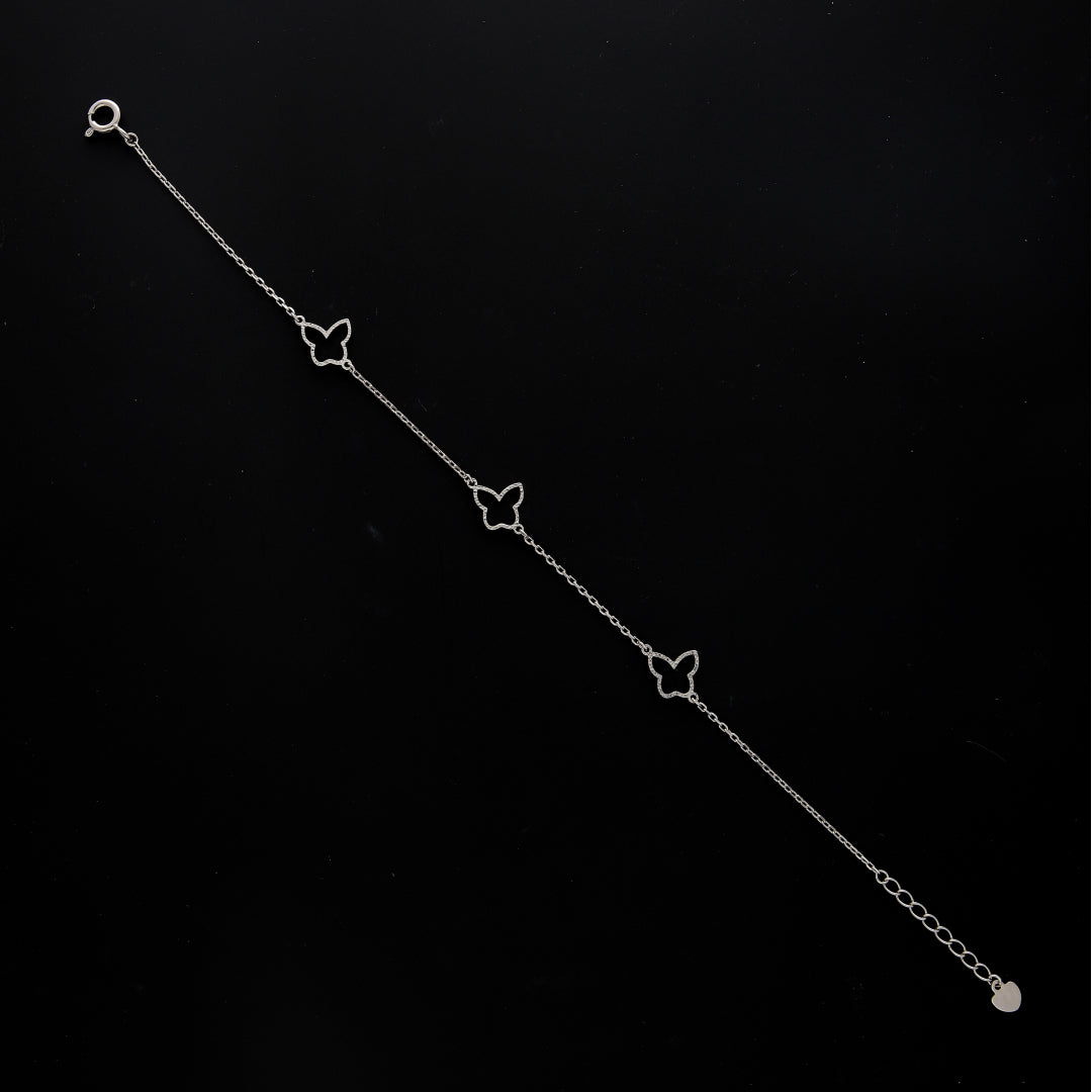Sterling Silver 925 Butterfly Outline Bracelet - FKJBRLSL10618