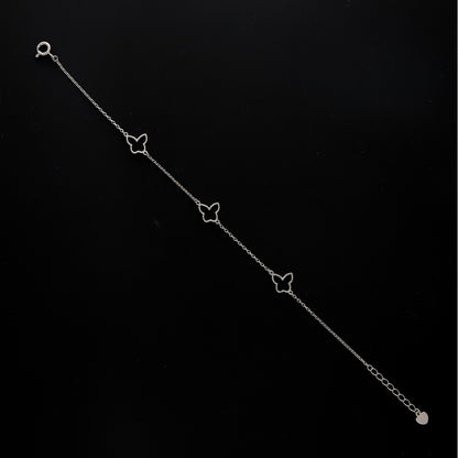 Sterling Silver 925 Butterfly Outline Bracelet - FKJBRLSL10618