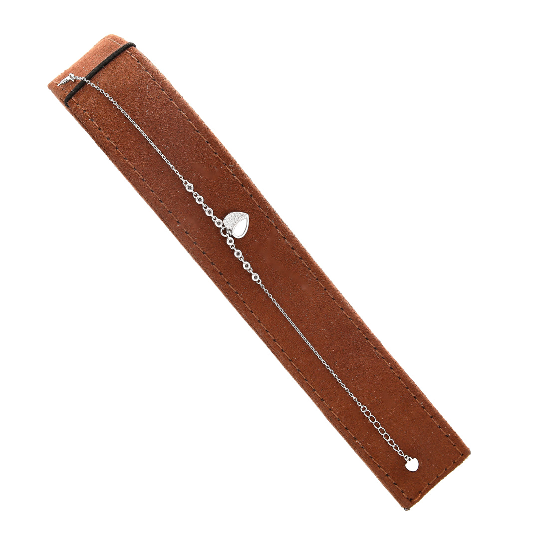 Sterling Silver 925 Heart Drop Bracelet - FKJBRLSL10619