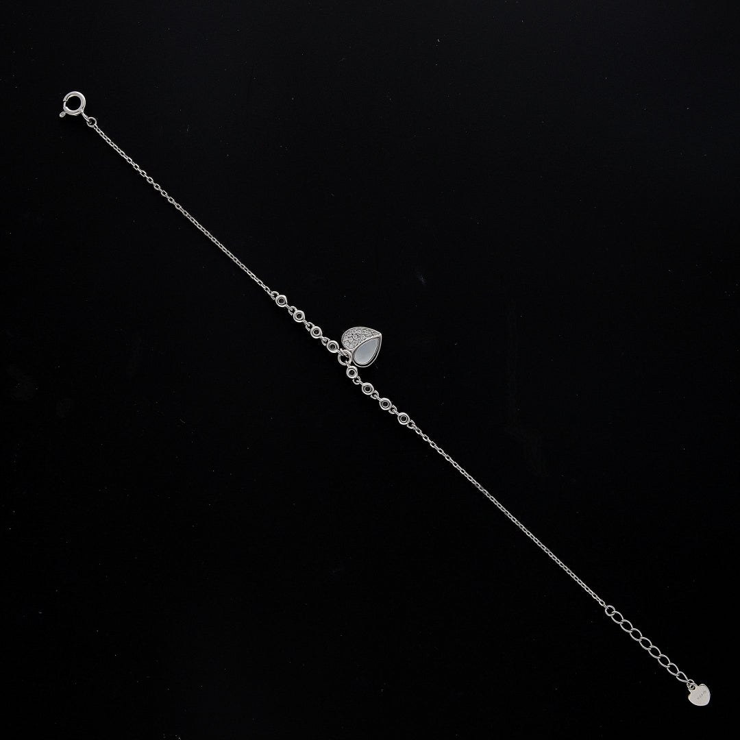 Sterling Silver 925 Heart Drop Bracelet - FKJBRLSL10619
