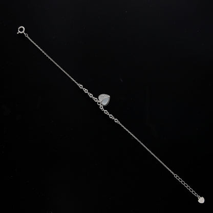 Sterling Silver 925 Heart Drop Bracelet - FKJBRLSL10619