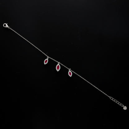 Sterling Silver 925 Pink Drop Bracelet - FKJBRLSL10626