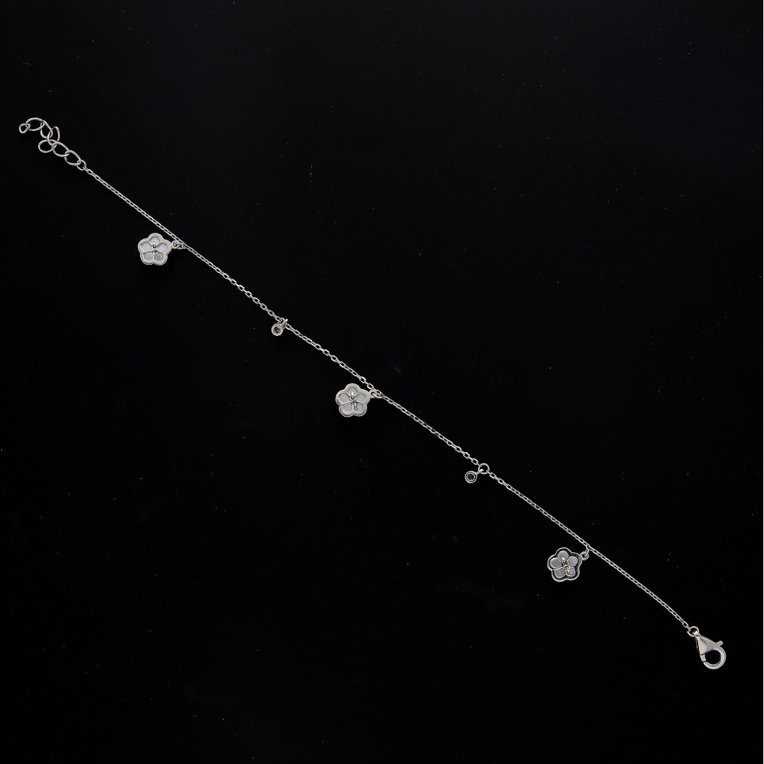 Sterling Silver 925 Bloom Charm Bracelet - FKJBRLSL10629